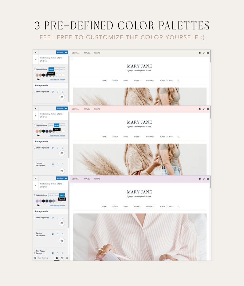 Feminine Wordpress Theme, Lifestyle Bloggers, Premade Blog Template, Lead magnet page, Kadence Child Theme Mary Jane Theme image 3