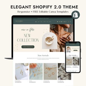 Op de afbeelding: Een website-mockup voor een online juwelierszaak genaamd "Moonshine". De website heeft een minimalistisch ontwerp met de nadruk op hoogwaardige fotografie. De homepage toont een nieuwe collectie sieraden met een call-to-action om "Producten te bekijken".