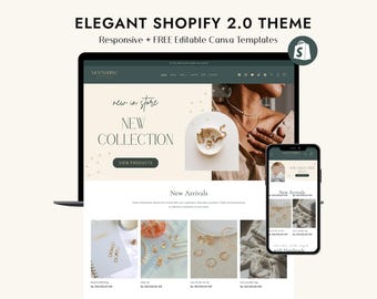 Jewelry Shopify Theme - Minimal Responsive Shopify Template for Jewelry & Accessories - Luxury Shopify Theme for Small Business
