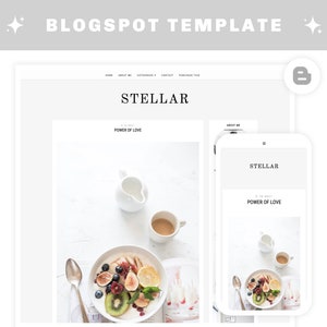 SALE STELLAR Premade Blogger Template Blog Design Minimalist Blog Template Blogger Blogspot Template image 1