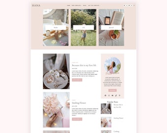 NEW in April 2024 - HANA Kadence Child Theme - Feminine Wordpress Theme - Simple Blog Wordpress Theme - Pink Sweet Wordpress Template