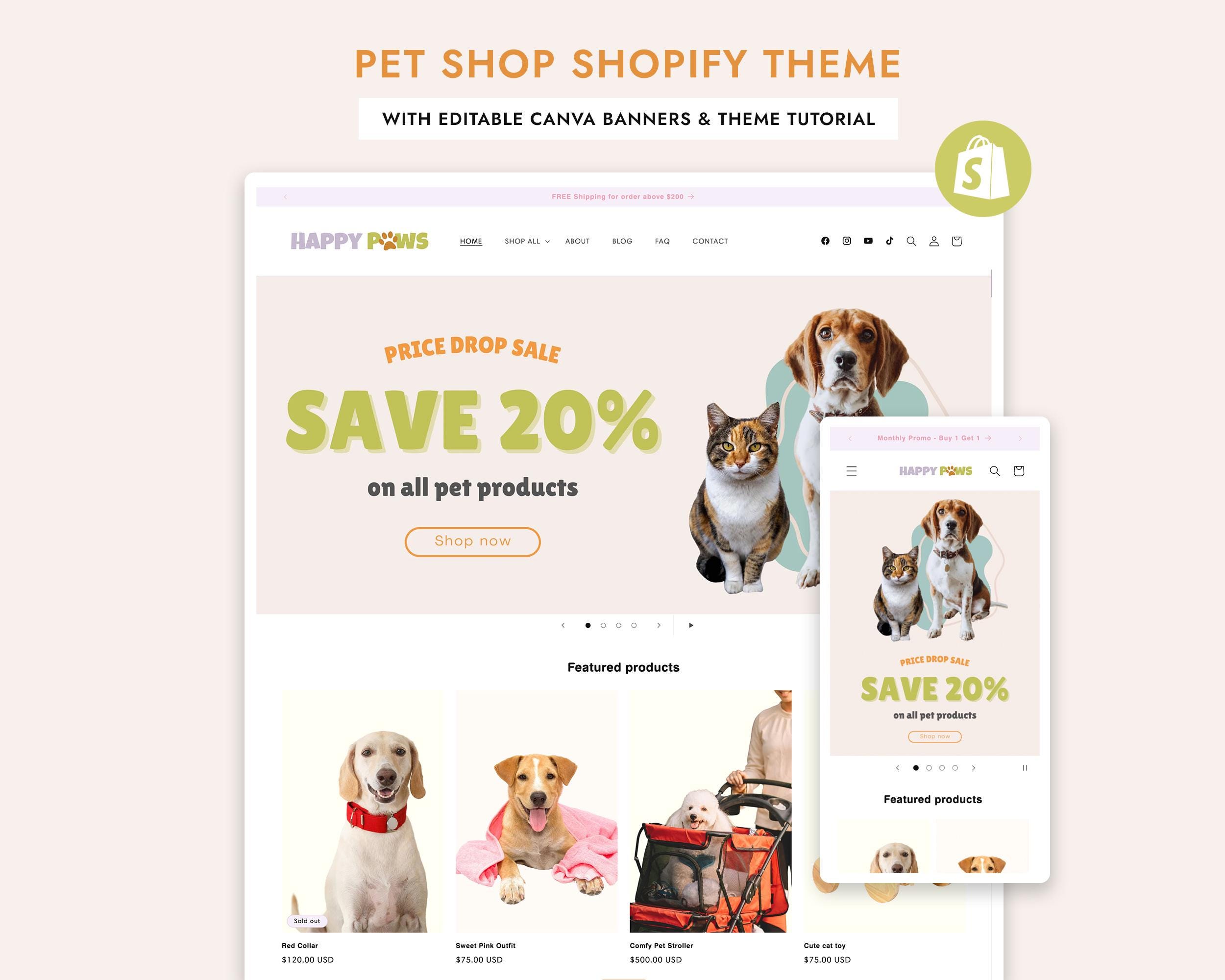 Animal Best Pet Shopify Stores Shopify Template Top Shopify Pet