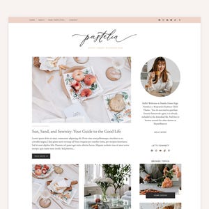 Pink Feminine Wordpress theme - Pastel Pink Wordpress Template - Kadence child theme - Minimal and Simple Blog Design - Pastelia