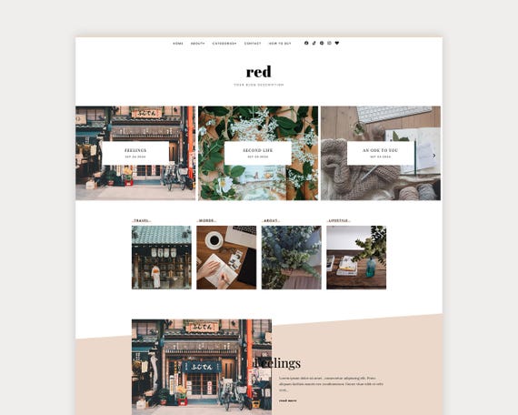 RED Blogspot Template, Blogger Template - Mobile friendly Responsive Blogger Template - Minimal Blogger theme