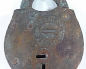 Rare Vintage brass southern Pacific railroad padlock train switch lock no key