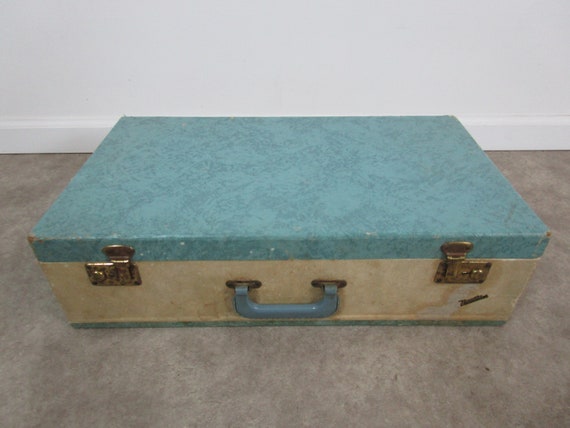 Retro vacationer seafoam green luggage suitcase - image 1