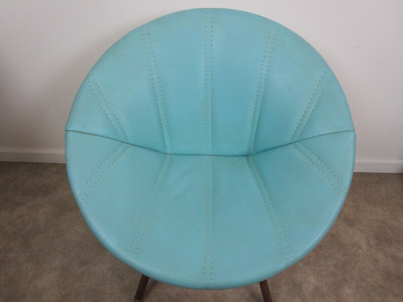 Vintage Blue Saucer Chair