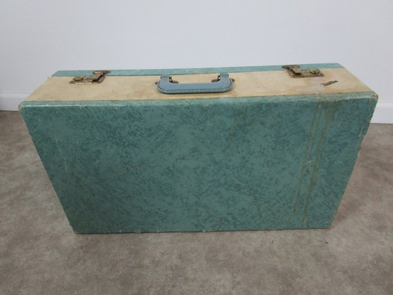 Retro vacationer seafoam green luggage suitcase - image 6