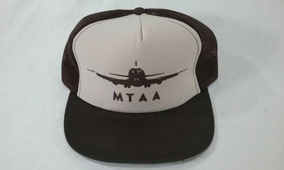Vintage unused MTAA airplane trucker cap hat mesh… - image 1