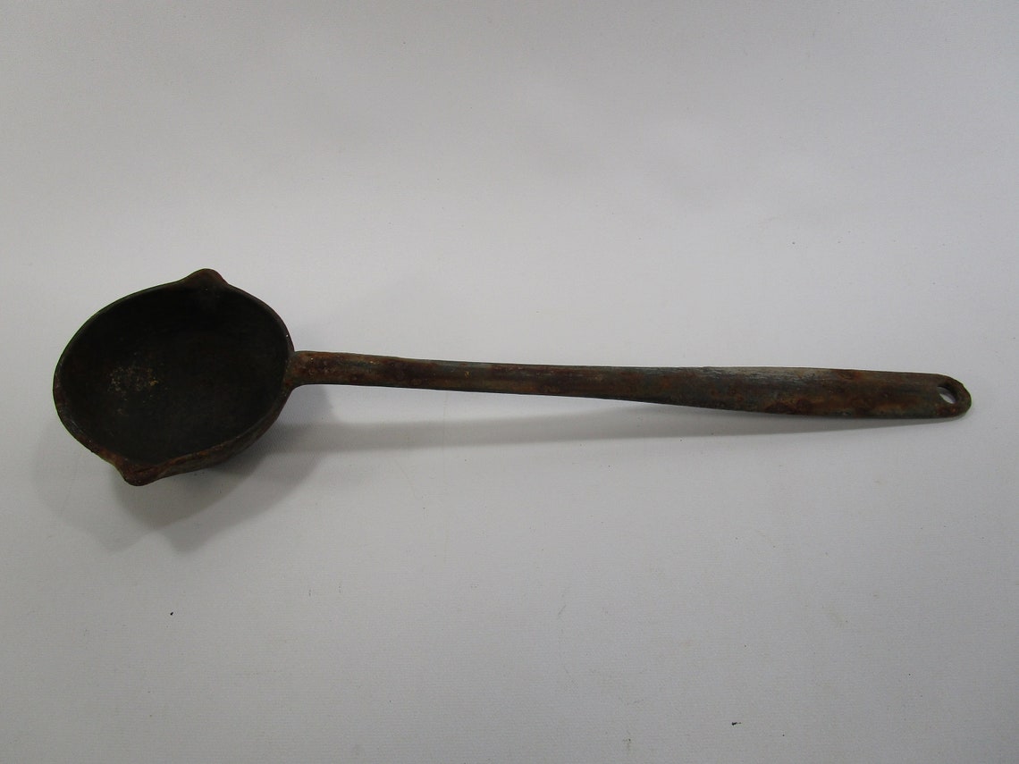 Vintage Cast Iron Ladle / Dipper Etsy