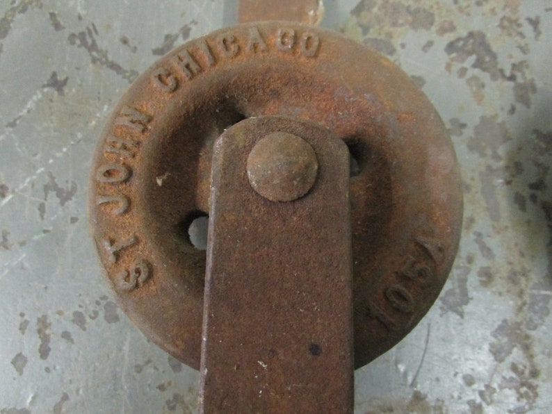 Vintage Cast Iron Pair of Meat Hooks on Rollers Pulleys St. Etsy