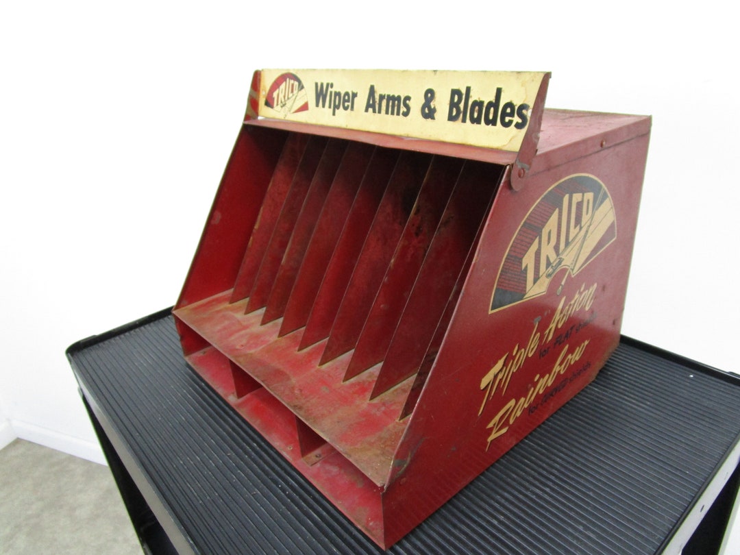 Vintage Trico Windshield Wiper Advertising Sign Display Parts Rack