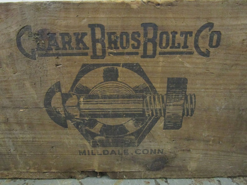 Vintage Clark Bros Bolt Company Wood Shipping Crate Etsy UK