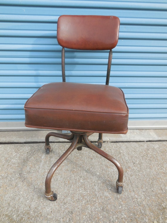 Vintage Steelcase Adjustable Desk Chair On Wheels Etsy