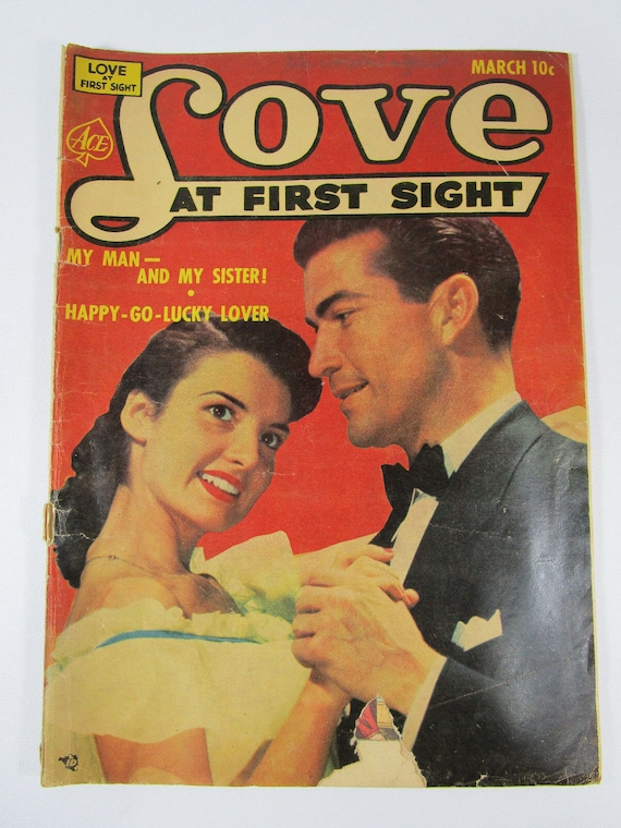 Vintage comic Love at first sight 10 cent March romance ace | Etsy