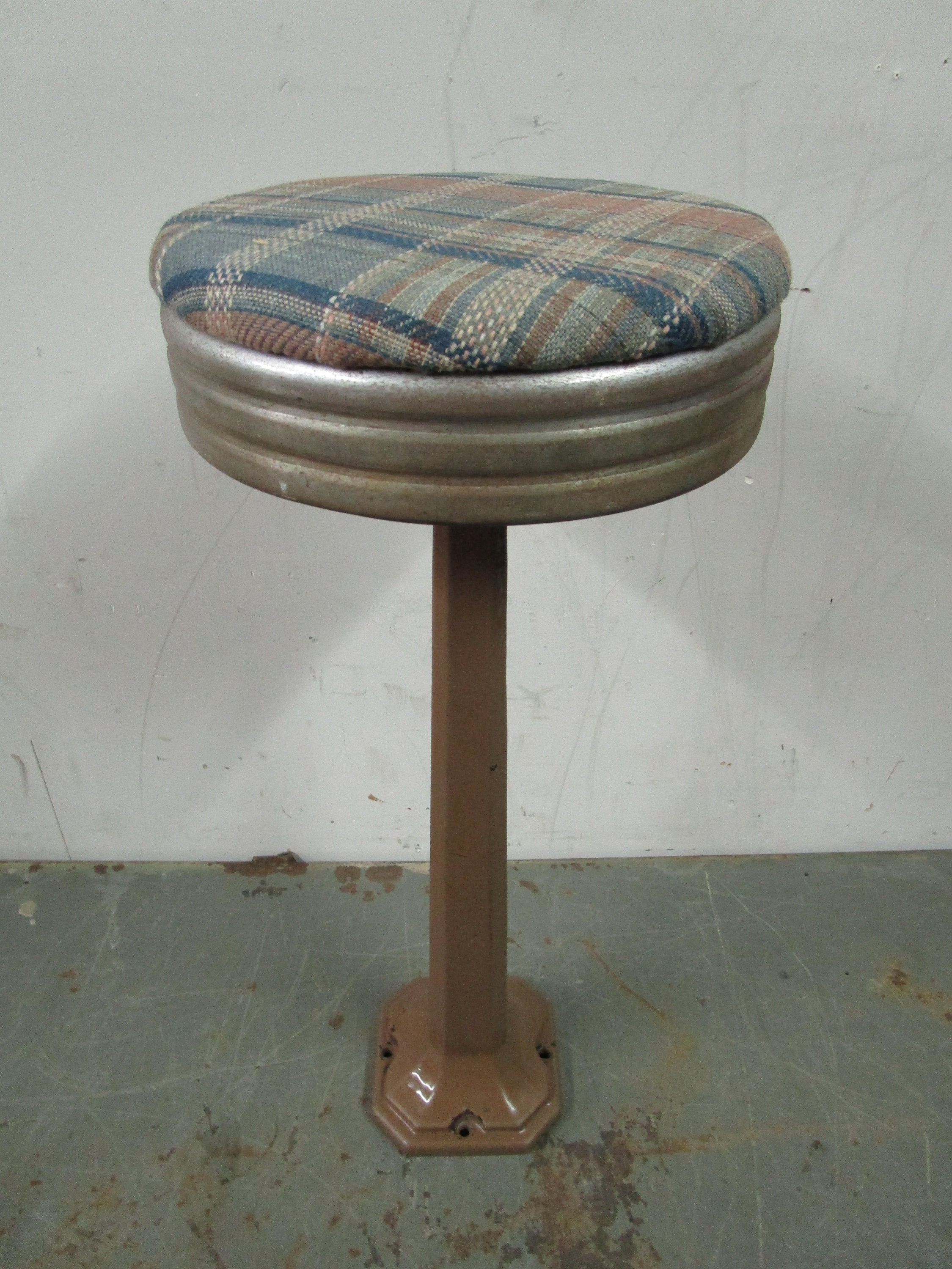 Vintage Brown Porcelain Enamel Cast Iron Soda Fountain Stool Etsy