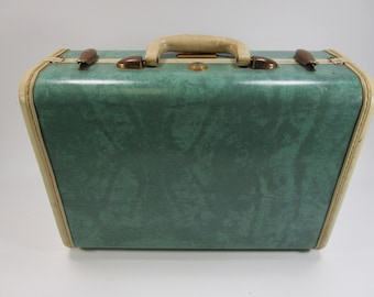 Retro mid century turquoise Samsonite suitcase