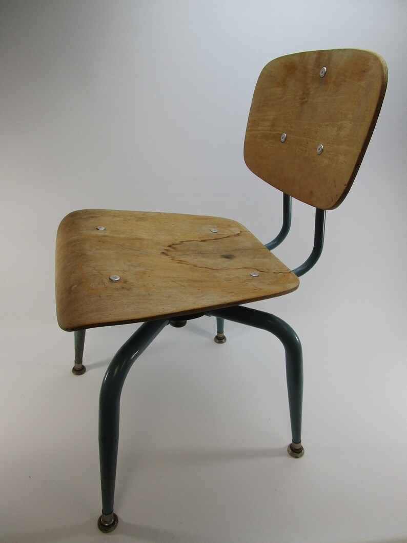 Mid Century Vintage Retro Wooden Pea Seating Co School Desk Chair