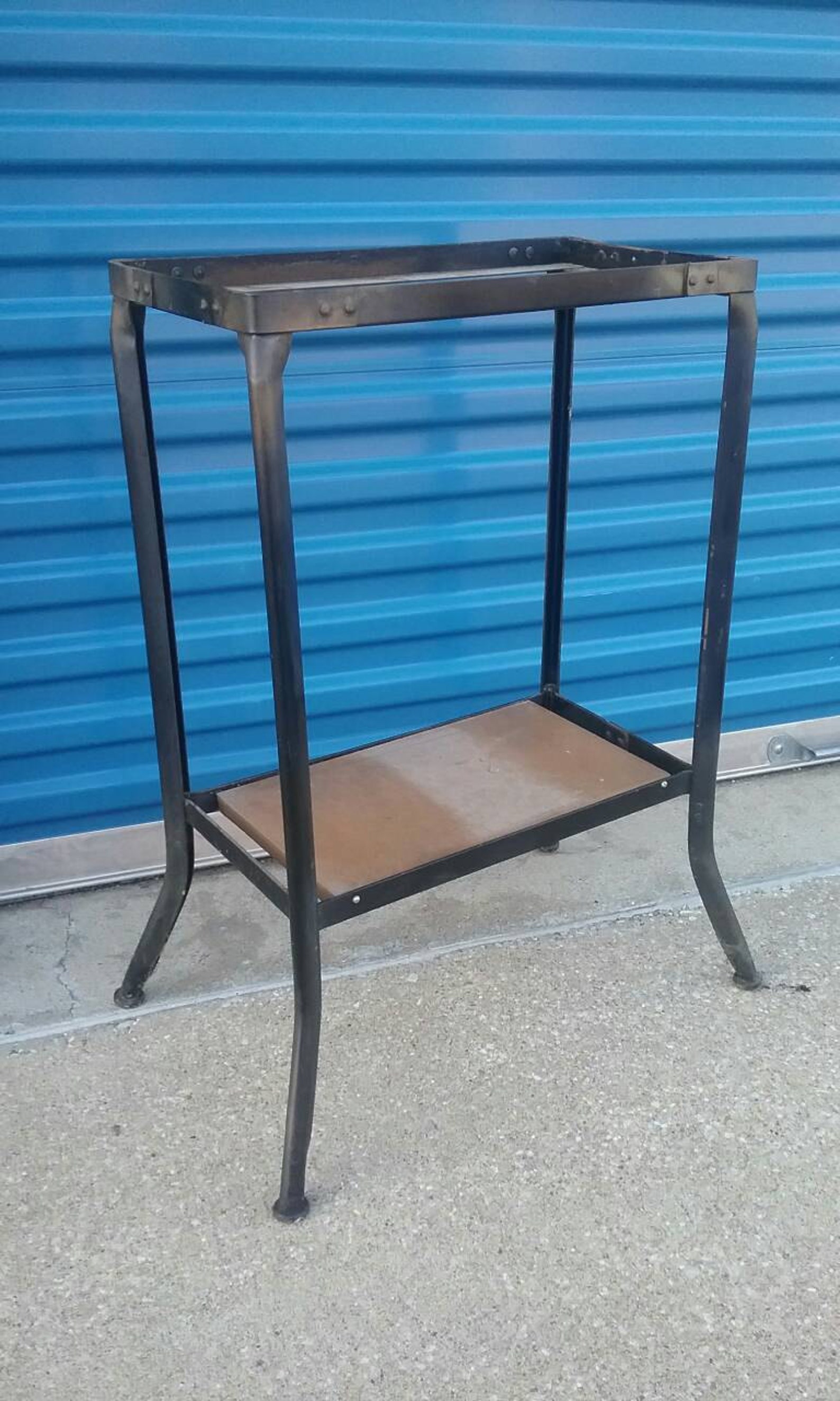 Vinatge Industrial Metal Stand Table Base Steampunk Etsy