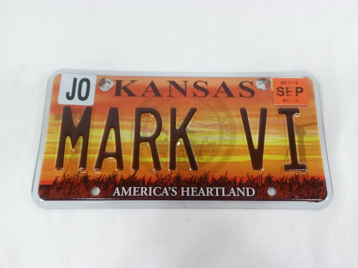 Mark 6 VI Kansas Vanity License Plate Personalized Car Tag Etsy