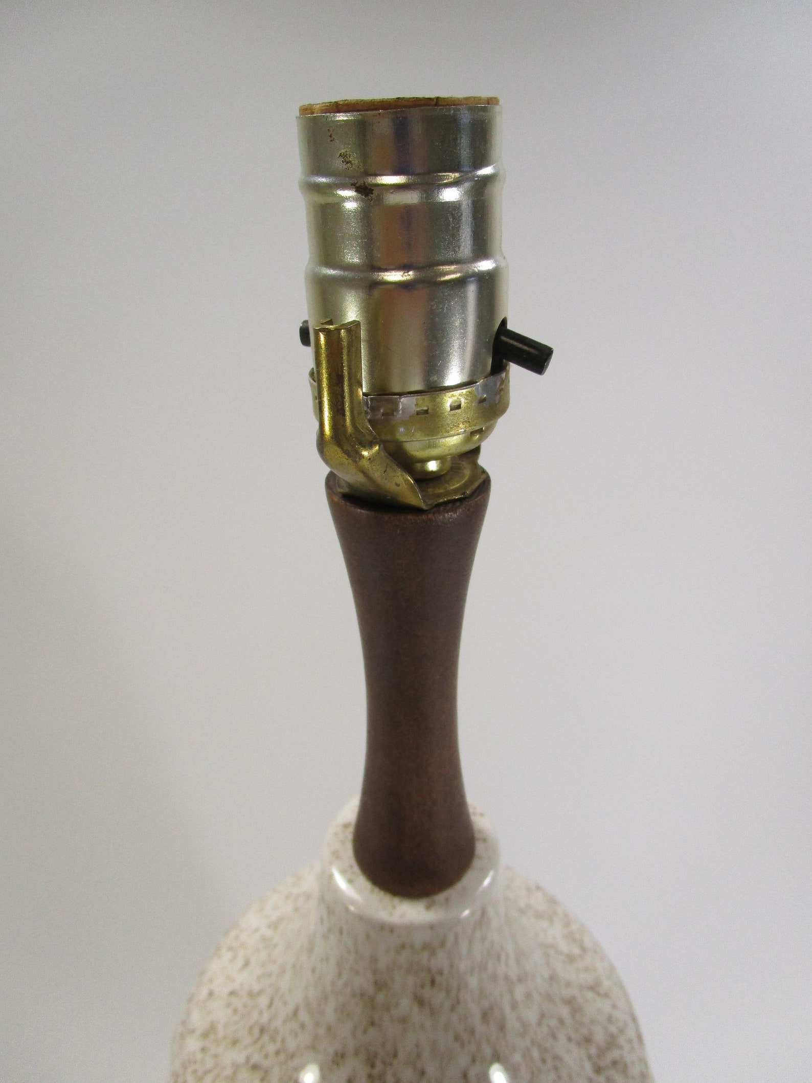 Mid Century Table Lamp Ceramic and Wood Etsy