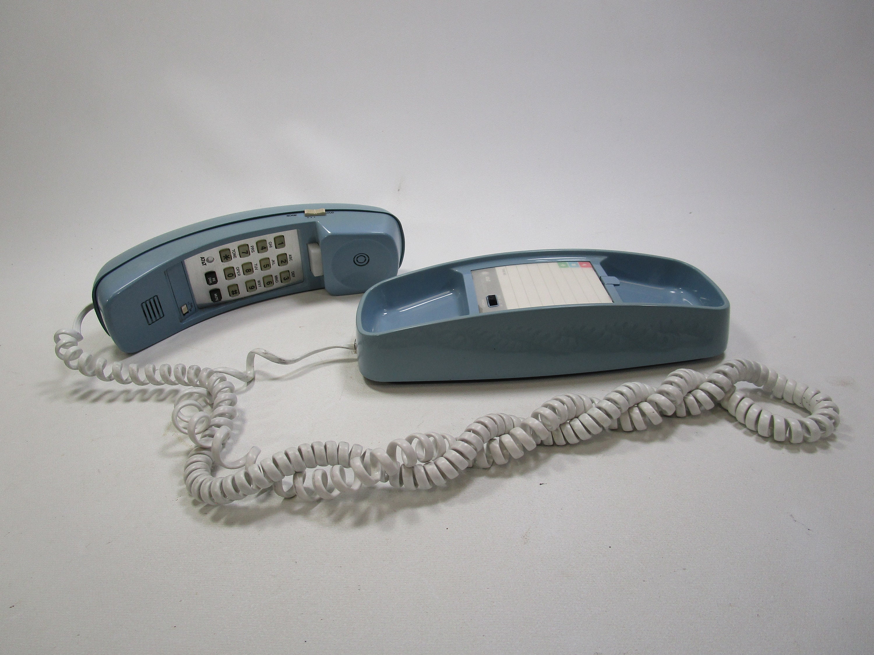 Vintage baby blue push button telephone AT&T