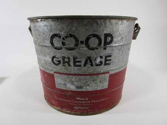 Vintage Co Op Grease Bucket Etsy