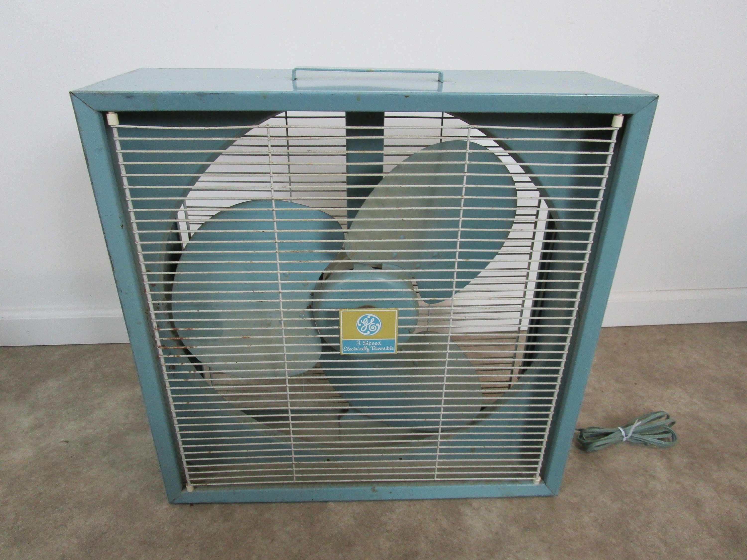 Retro GE Seafoam Green 3 Speed Box Fan Vintage Green Turquoise - Etsy