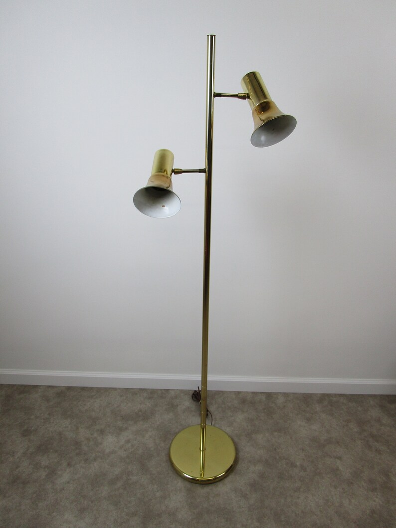 Mid Century Brass Floor Lamp Retro Vinatge Gold