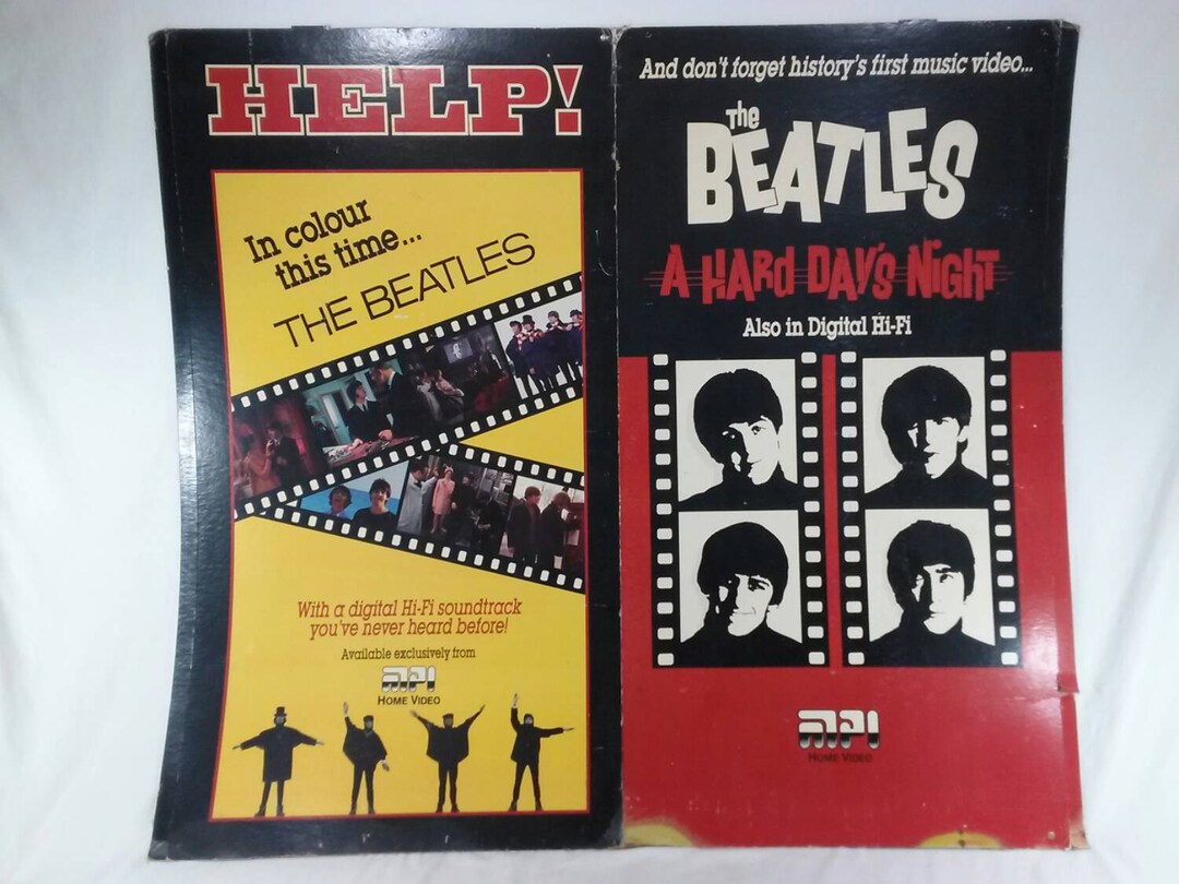 Vintage　Hard　Vhs　Etsy　Day's　Cardboard　and　HELP　Beatles　Night