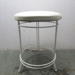 Mid century white vanity wire Trendline boudoir stool
