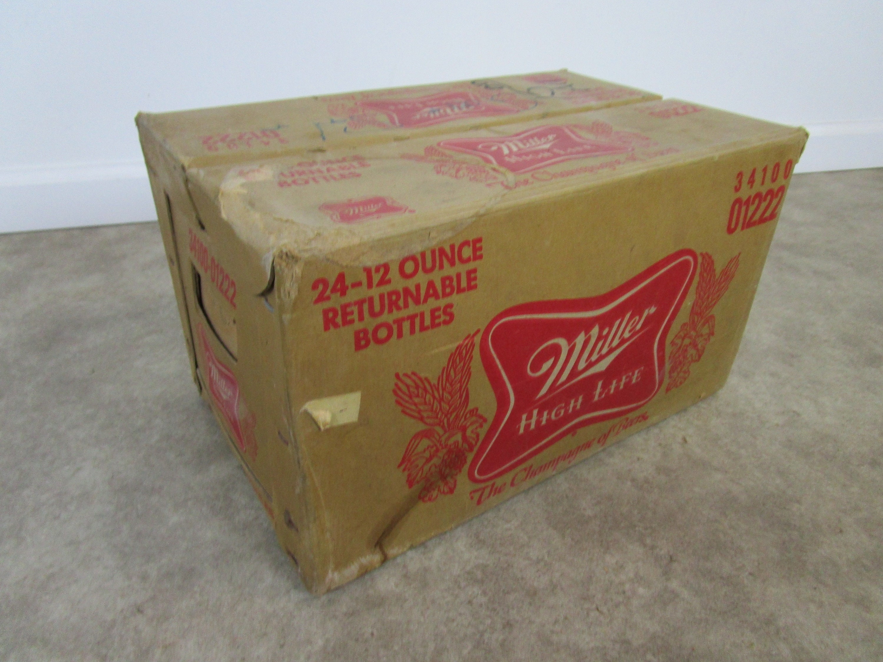 Vintage Miller High Life Cardboard Beer Shipping Box Retro Vintage Miller High Life Cardboard Beer Shipping Box Retro