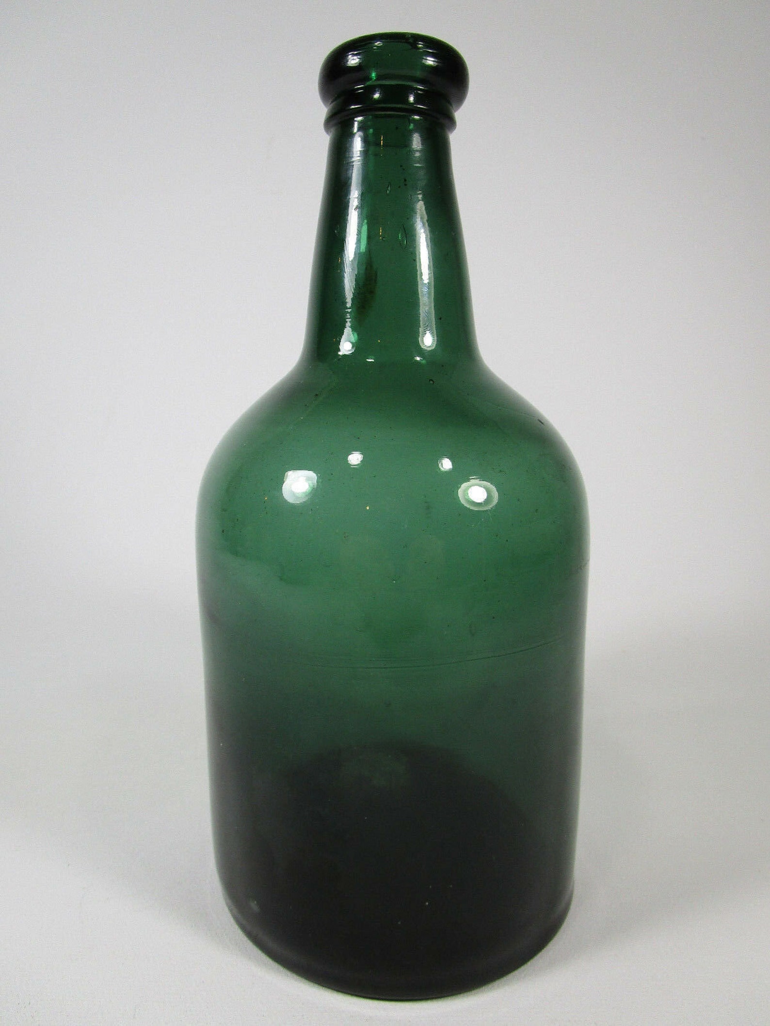 Antique Vintage Glass Green Teal Bottle With Applied Lip Etsy