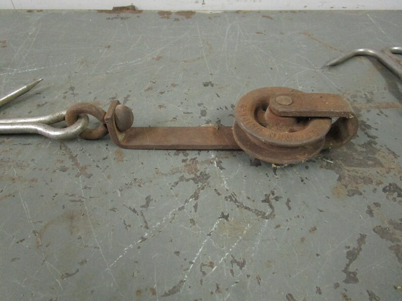 Vintage Cast Iron Pair of Meat Hooks on Rollers Pulleys St. Etsy