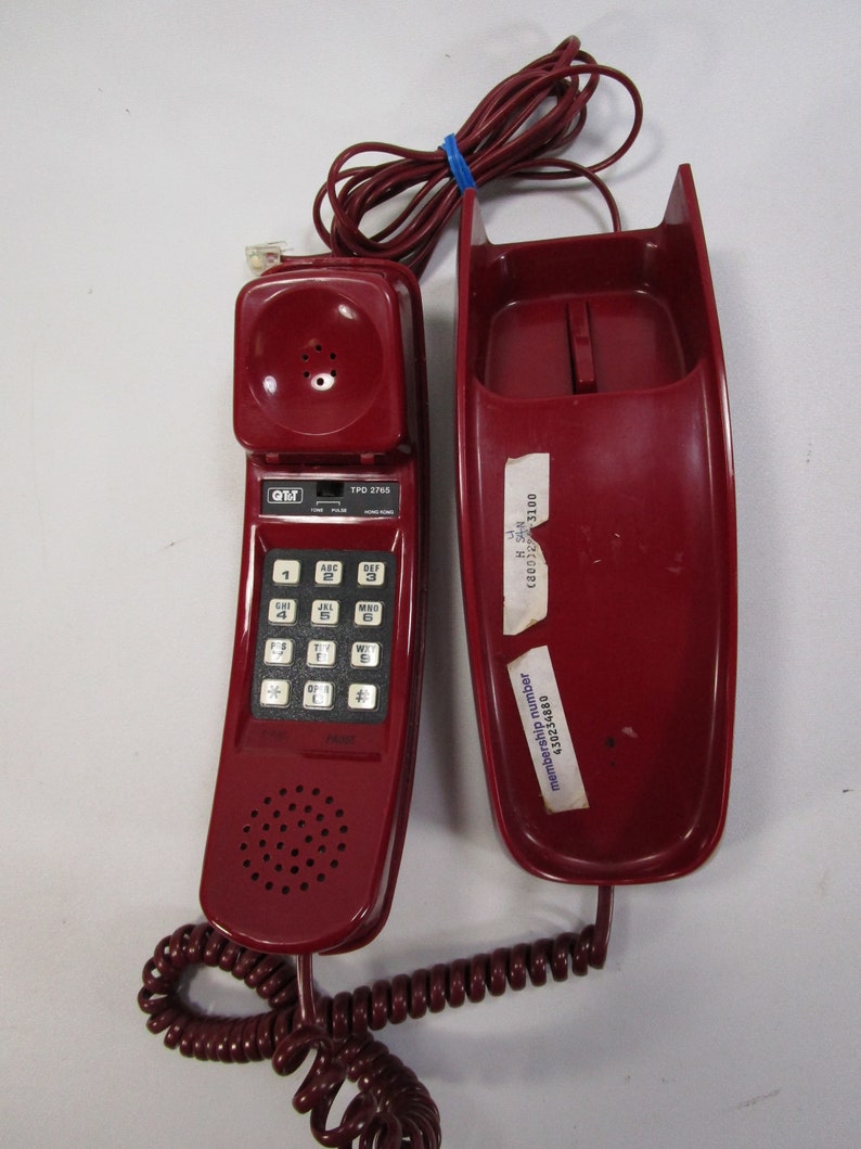 Vintage Red Push Button Telephone QT&T Etsy