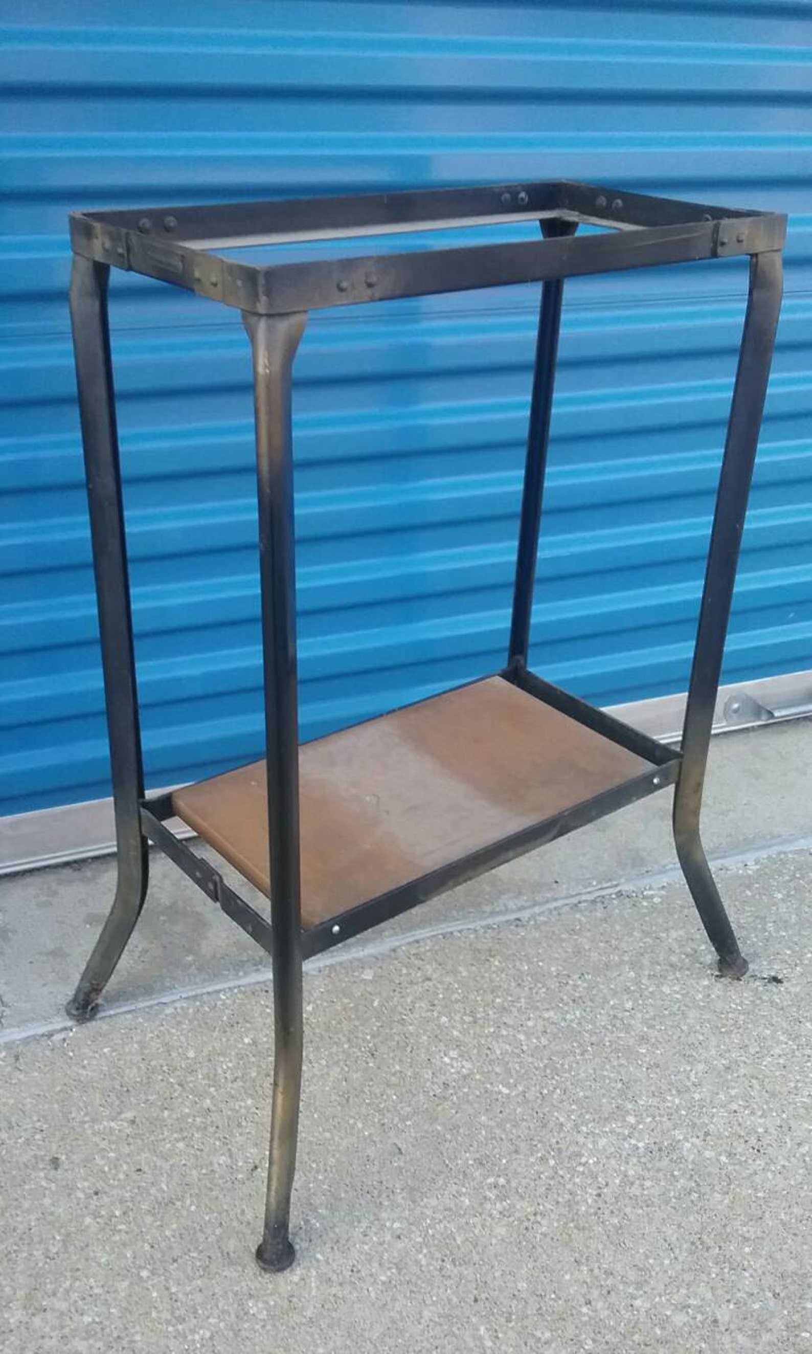 Vinatge Industrial Metal Stand Table Base Steampunk Etsy