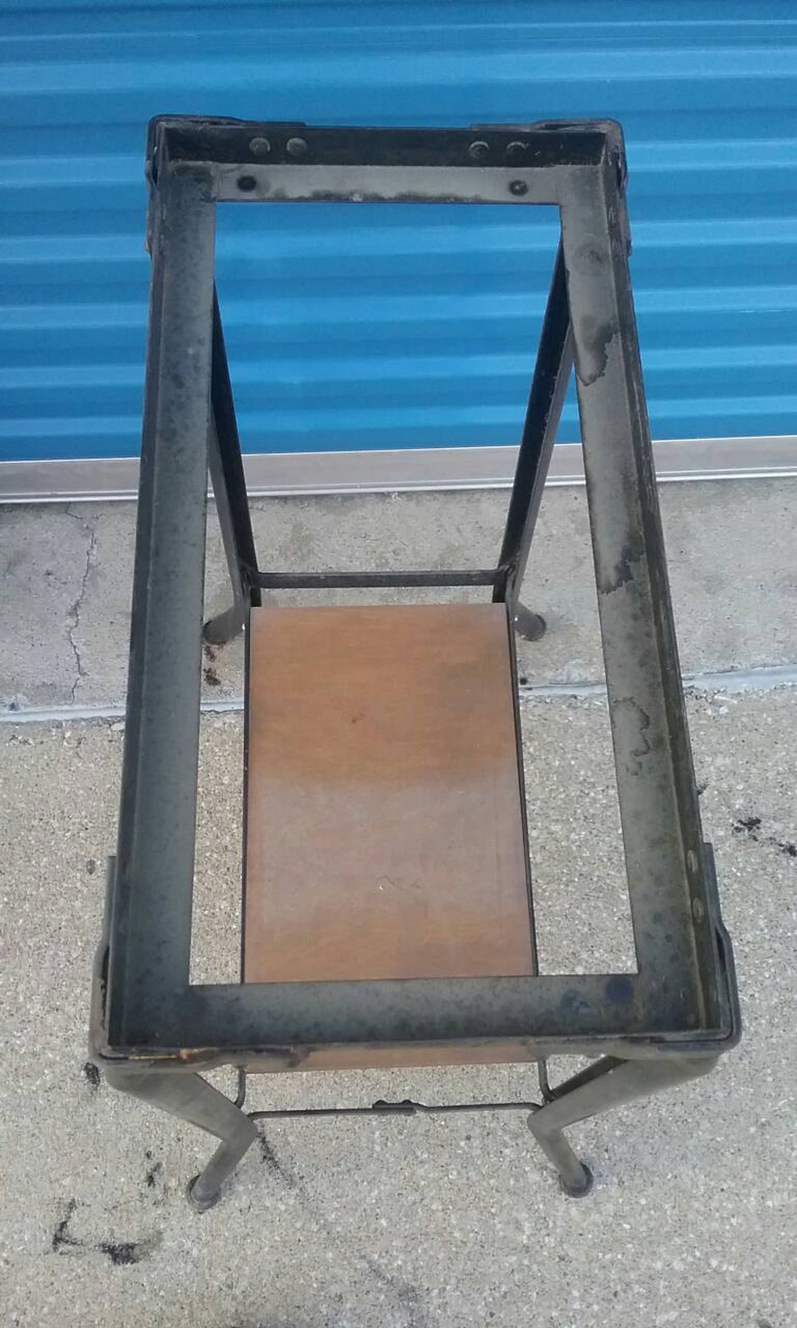 Vinatge Industrial Metal Stand Table Base Steampunk Etsy