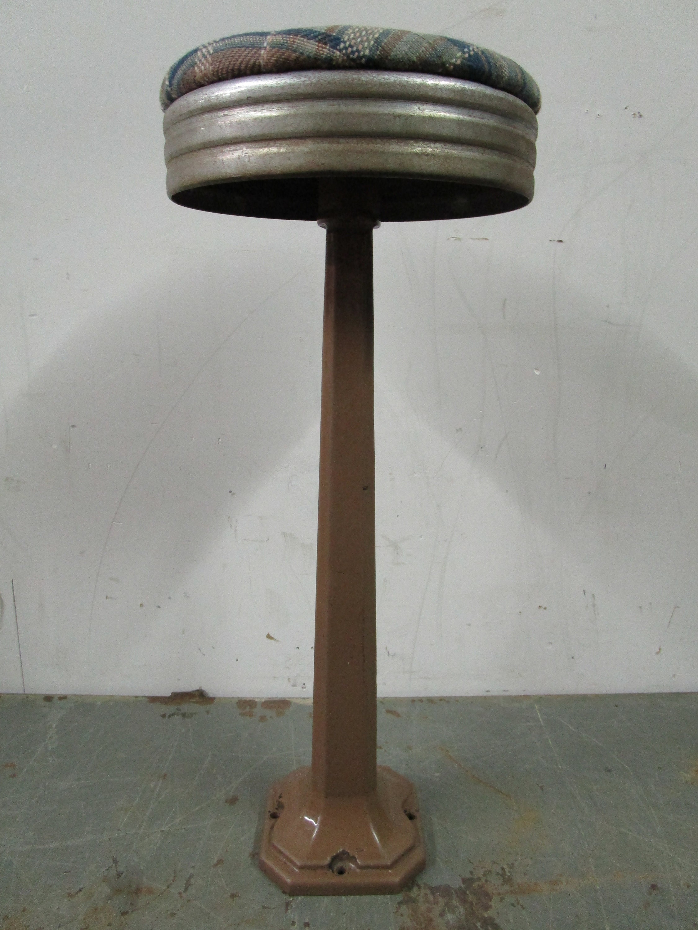 Vintage Brown Porcelain Enamel Cast Iron Soda Fountain Stool Etsy