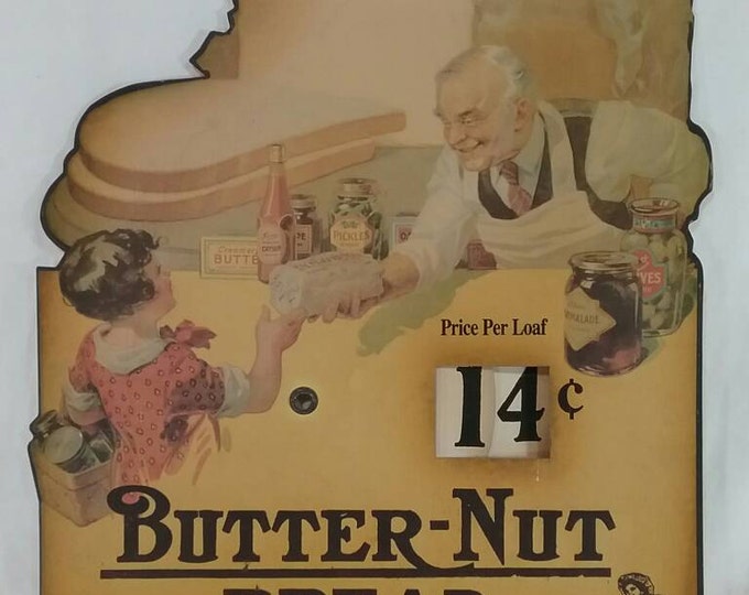 Vintage Butternut Bread Advertising Sign Cardboard Adjustable Price per