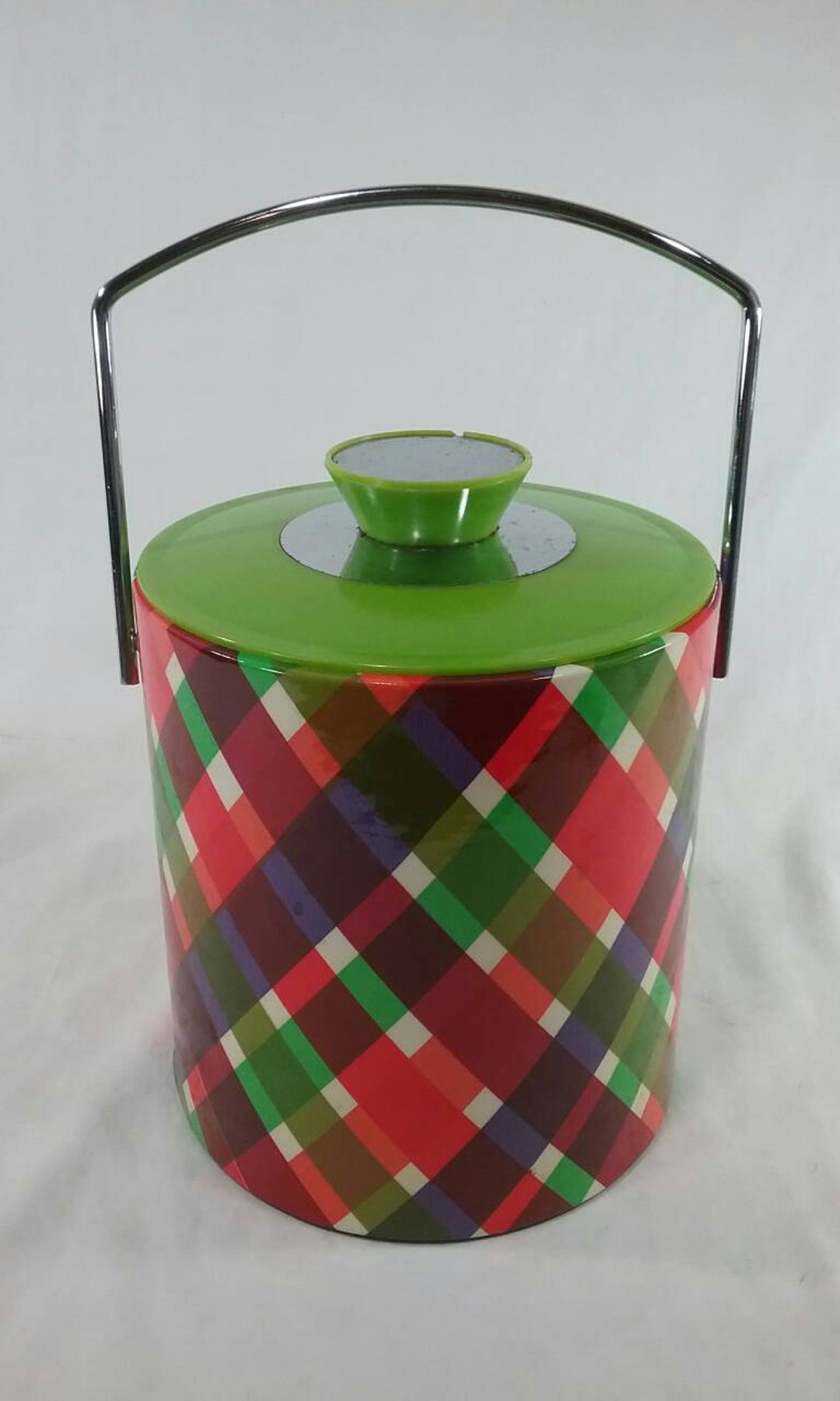 Retro Rainbow Ice Bucket Vintage Colorful Etsy