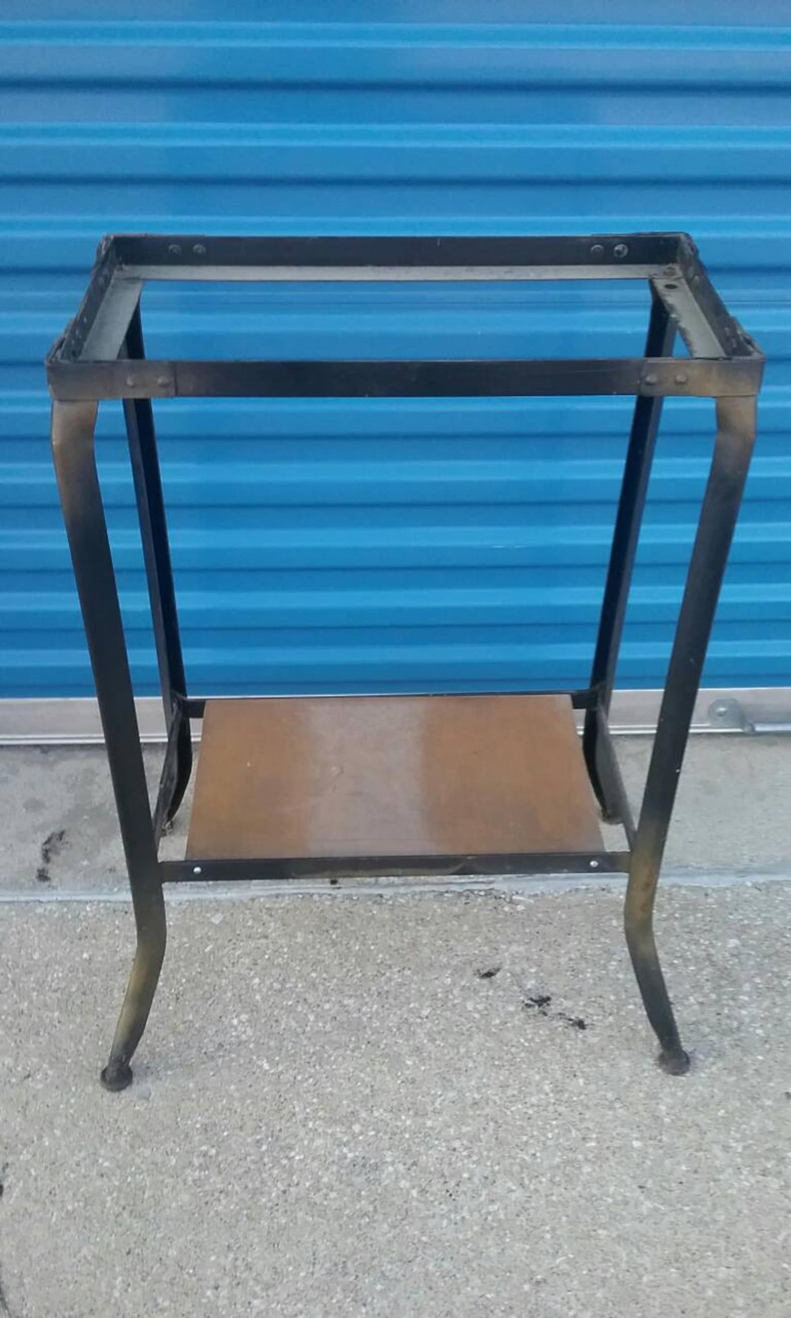 Vinatge Industrial Metal Stand Table Base Steampunk Etsy