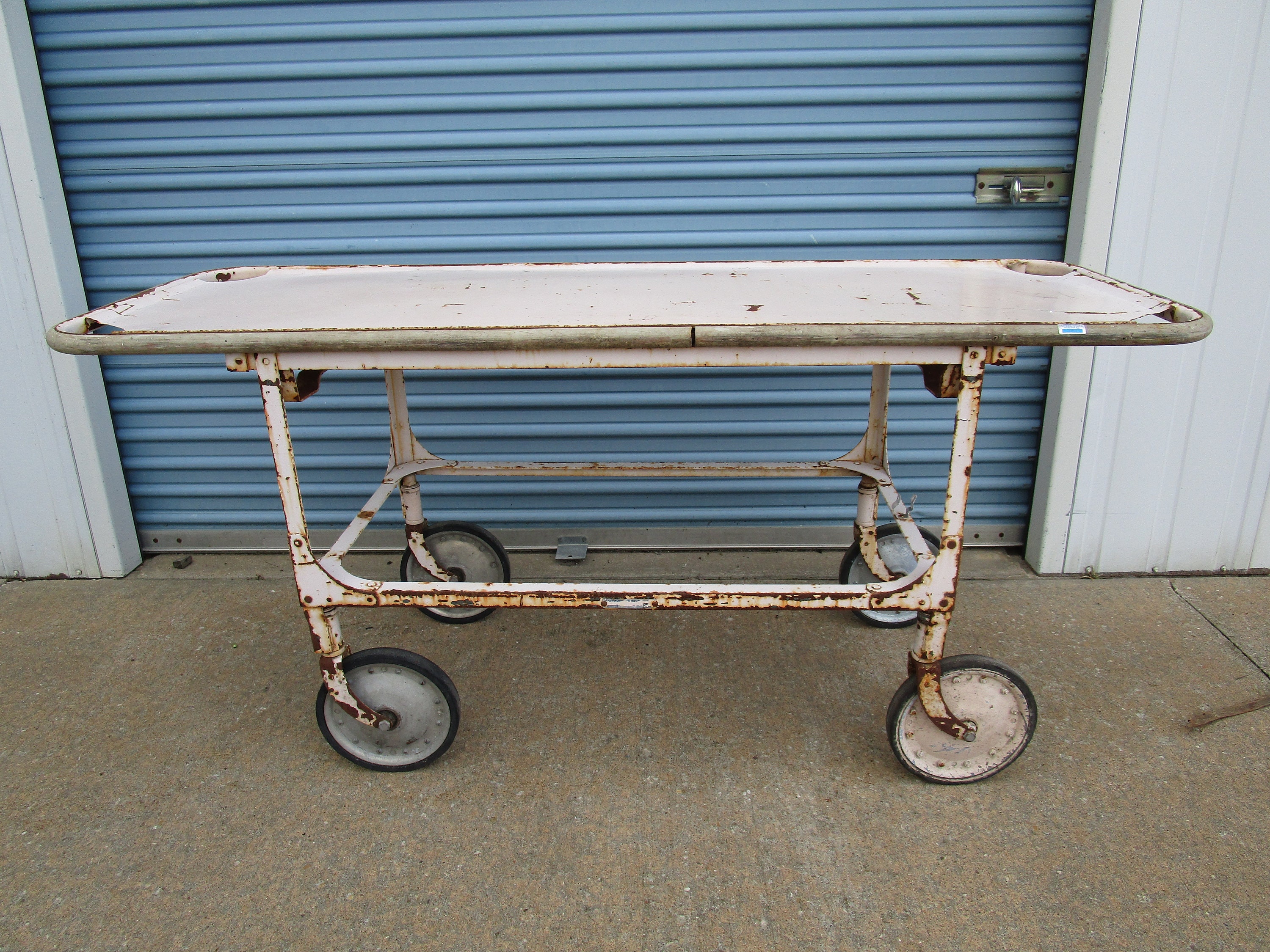 Vintage industrial rolling hospital gurney table Etsy
