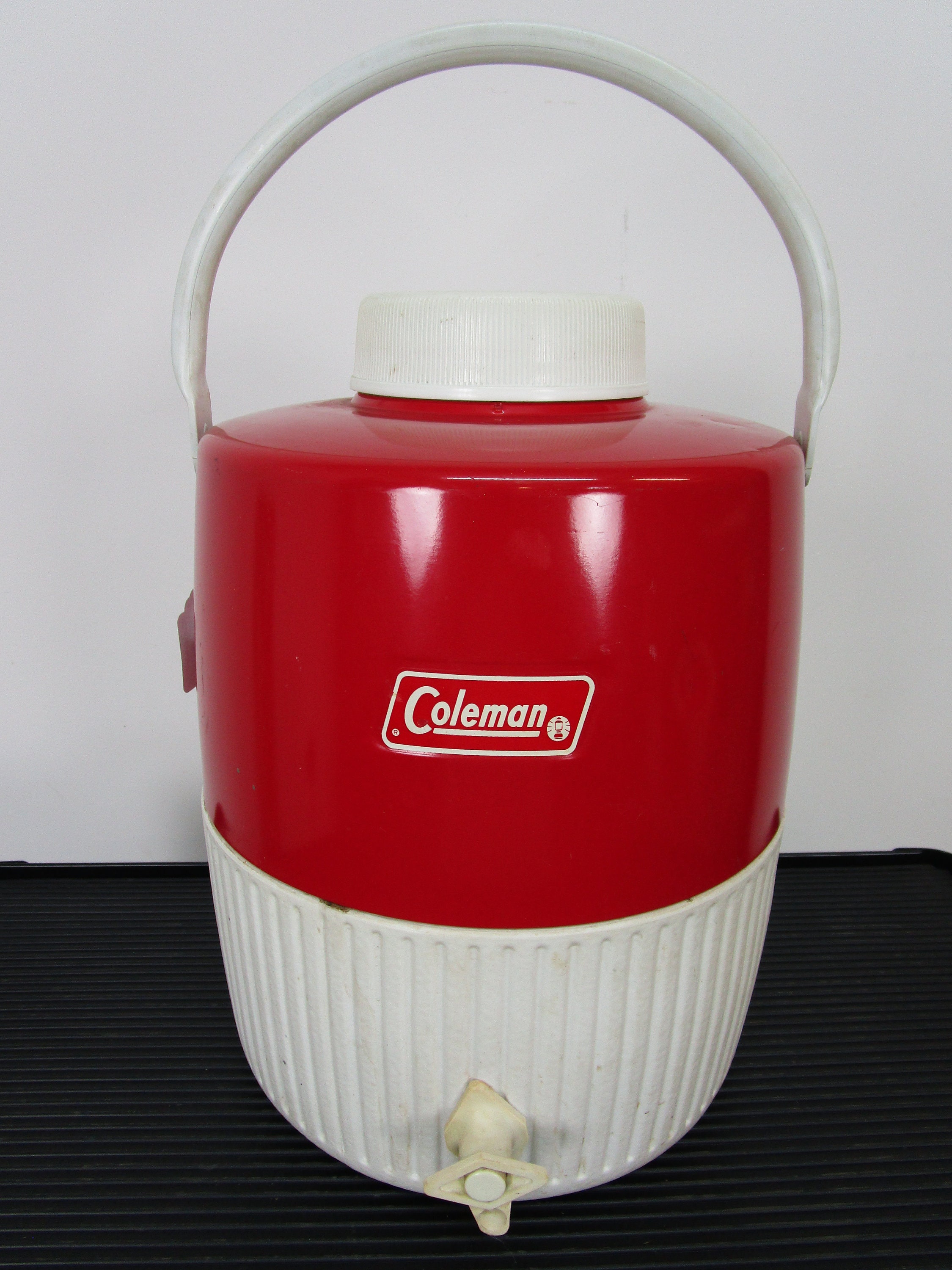 Coleman 2 Gallon Thermos Water Cooler Jug Vintage RED Camping