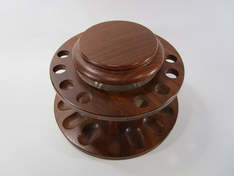 Vintage Decature Industries Walnut Humidor /& Pipe Holder