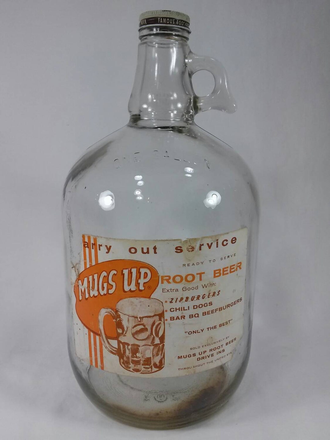 Mugs up Root Beer One Gallon Syrup Glass Bottle Drive in Etsy