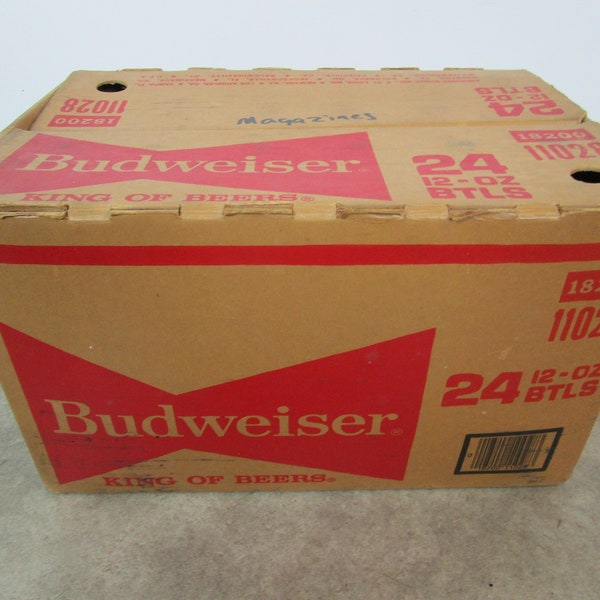 Vintage Budweiser cardboard beer shipping box retro brewery advertising