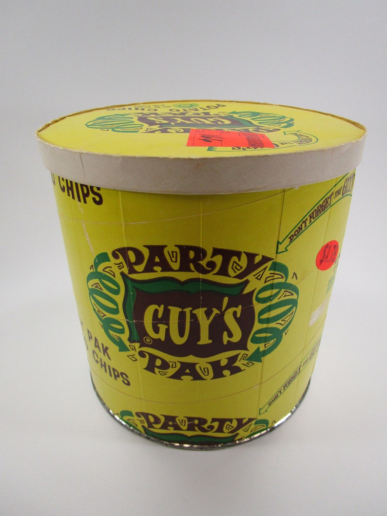 Vintage Guys Potato Chips Paper Can Etsy