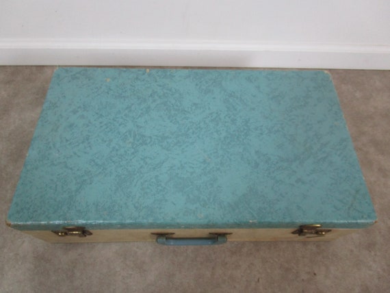 Retro vacationer seafoam green luggage suitcase - image 2