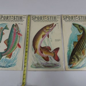 Vintage Lot of 3 Sport Stik rv/boat/car sticker decal fish