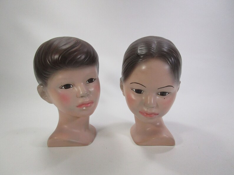 Pair of Vintage Holland Mold Child's Heads Statue Etsy